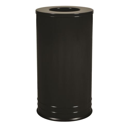 Ex-Cell International Collection 18 Gallon Waste Receptacle, Flat Lid, Black Gloss